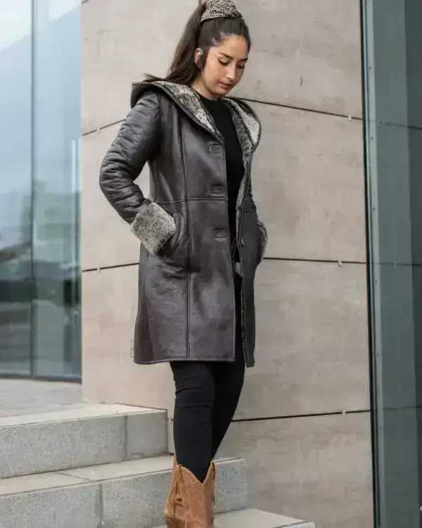 abrigo napalán con capucha mujer