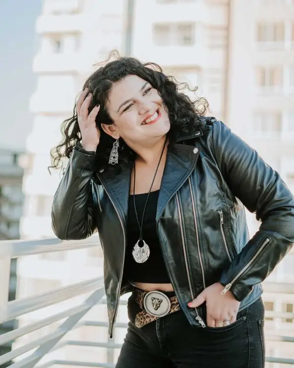 Chaqueta de cuero Rockera Amy