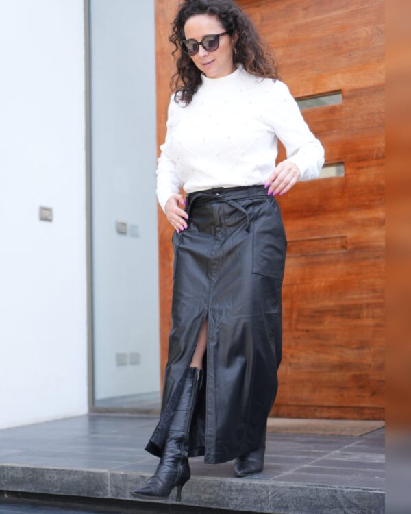 falda de cuero mujer